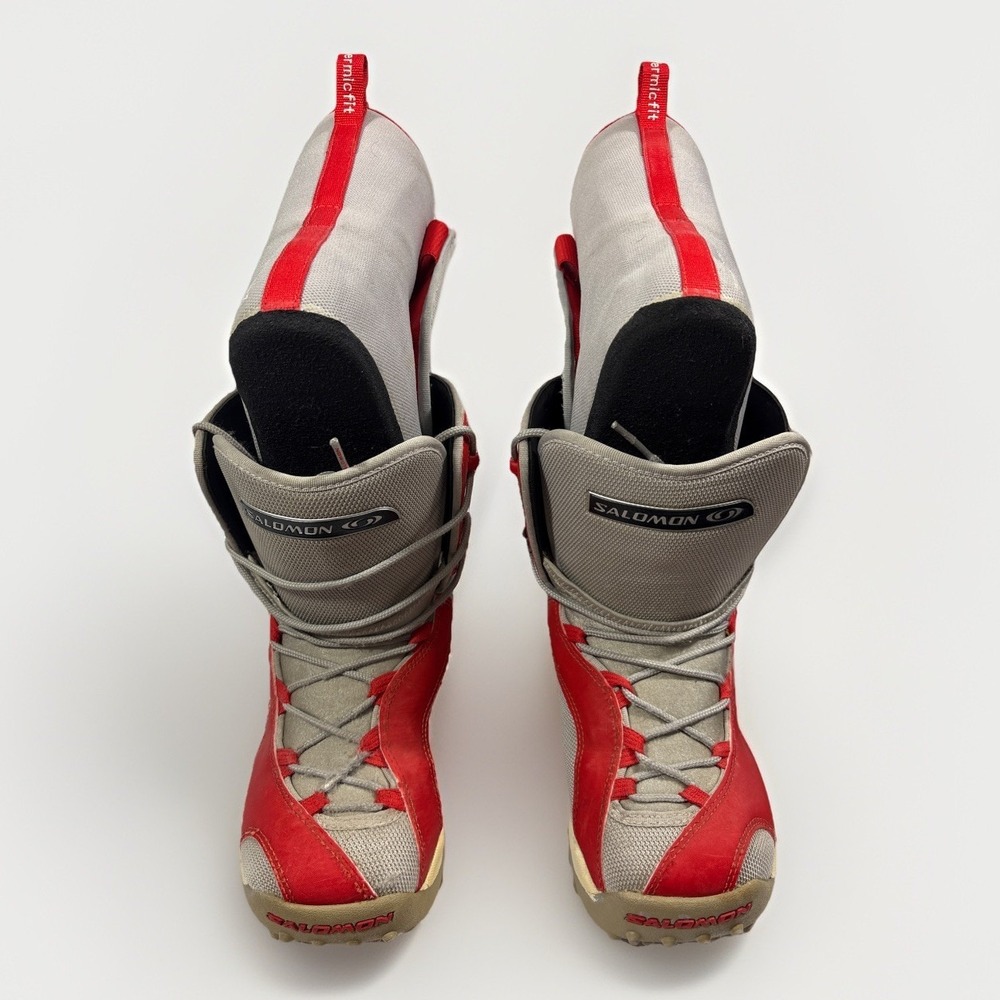 Salomon Talapus Thermicfit Kids Snowboard Boots Gray Red Size 3 Wide